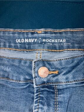 Old Navy Blue Denim Jeans with Gold Topstitching